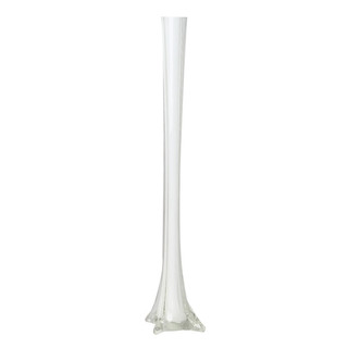 6 x White Glass Eiffel Tower Vases - H40cm 