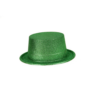 Green Glitter Party Fun Fancy Top Hat 