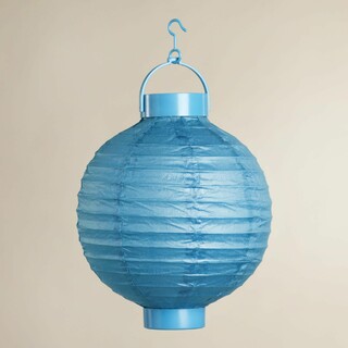 12 x Blue LED Battery Operated Paper Wedding Party Lantern 8''/20CM