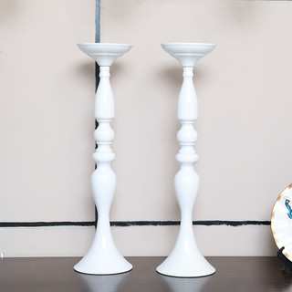 6 x White Decorative Candle Holder - Height 49.5cm