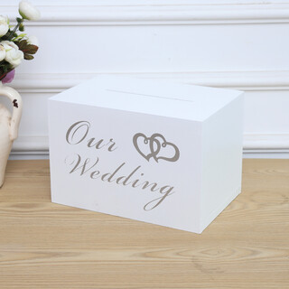 White Wooden Wishing Well 'Our Wedding' Money Gift Card Box