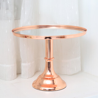 Rose Gold Metal And Mirror Plate Cupcake Cake Stand