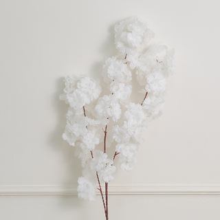 10 x 1m White Artificial Cherry Flowers Silk Plum Blossom
