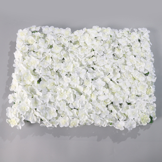 10 x White Artificial Hydrangea Flower Wall Panels 60x40cm