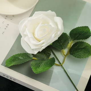 25 x White Artifical Foam Roses 8cm 