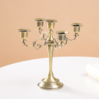Brass Gold Wedding Metal Vintage Candelabra Candlestick Dinner Candle Holders Stand 