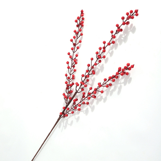 5 x Artificial Christmas Berry Stem Red 80cm