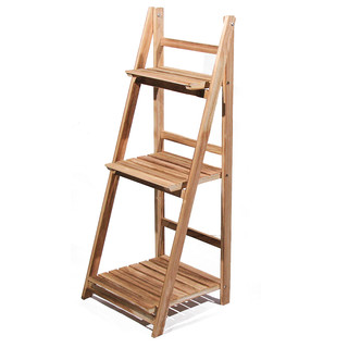 Natural Wooden 3 Tier Plant Stand Rack Shelf 