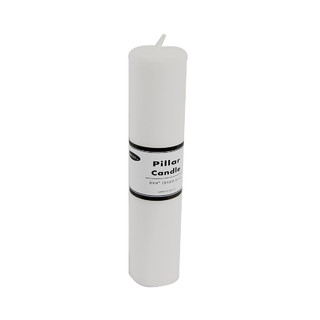 24 x White Unscented Pilar Candles 5 x 22.7cm / 2x9'' Box of Wholesale Bulk