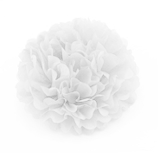 10 X 8" White Tissue Paper Ball Pom Poms 