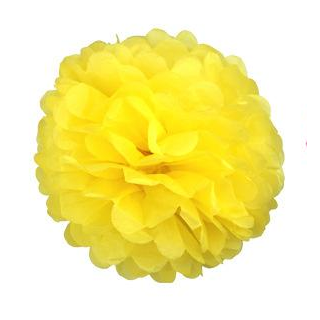 10 X 8" Yellow Tissue Paper Ball Pom Poms 