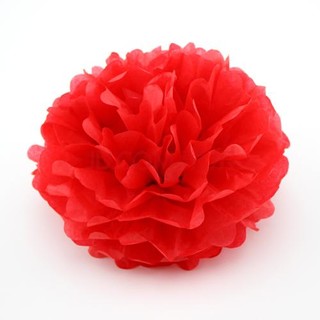 10 X 8" Red Tissue Paper Ball Pom Poms 