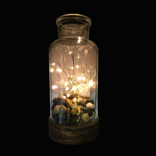 6 x Glass Vase Jar Bottle With LED Fairy Light