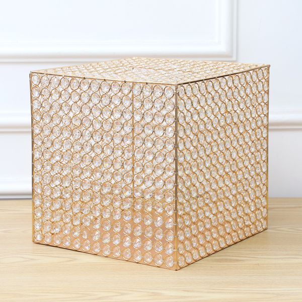 Gold Crystal Bead Wishing Well Money Gift Card Box