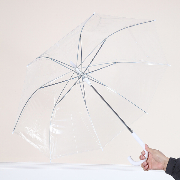 Bulk Lot x 12 Clear Transparent Wedding Umbrella White Handle 
