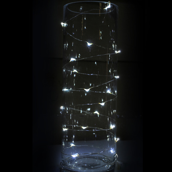12 X 2m Long Cool White Wire String Battery Operated Fairy Lights
