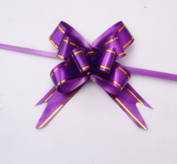 20PCS Purple Pull Flower Ribbon Wedding Party Decor Gift Ornament