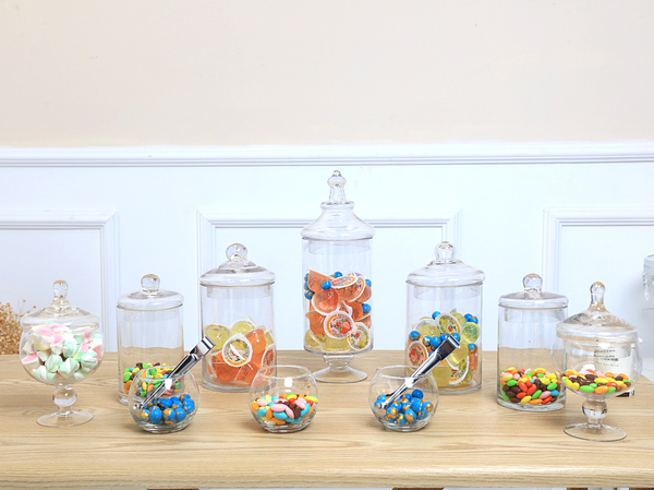 10 PCS Candy Lolly Jars Bowls Buffet Glass Assort Size Wedding Party