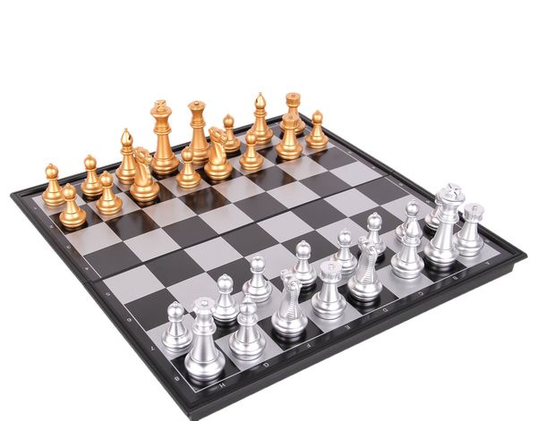 UB® 36cm Premiun Quality Magnetic Silver And Gold Colour Chess Set