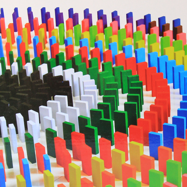 Lewo 1000 Pcs Wooden Dominoes Set for Kids Building Blocks Racing Tile Games with Storage Bag 