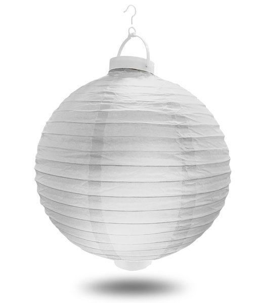 8 Inch White Paper Lanterns with LED Lights