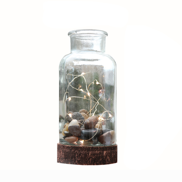 6 X Glass Vase Jar Bottle With Led Fairy Light