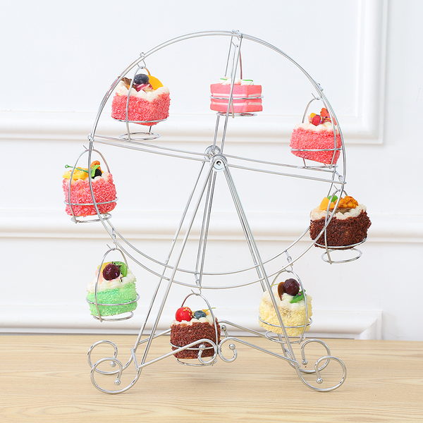 Ferris Wheel Silver Metal Cake Display Stand