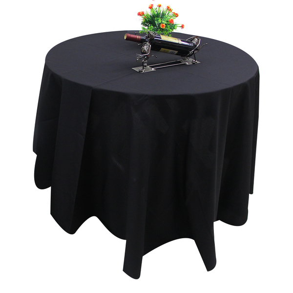 220cm Black Round Tablecloths Wedding, Round Table Cloths Bulk