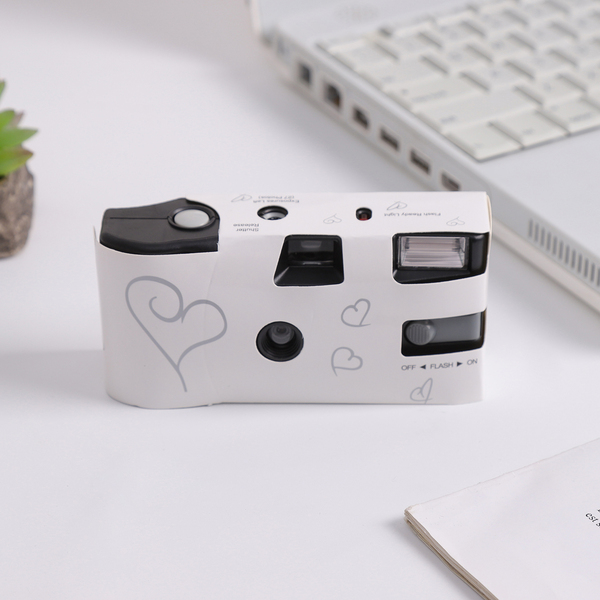 10 x HEARTS DISPOSABLE 27exp WEDDING Bridal CAMERA WITH FLASH
