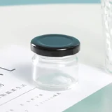 56 x Mini 30ML Black Lid Candy Jam Round Glass Jars Honey Preserving Wedding Favours