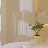 6 x Clear Glass Candle Sleeves 6.5cmDx40cmH