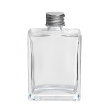 40 x Clear Rectangular Glass Bottles with Aluminium Caps 50ml
