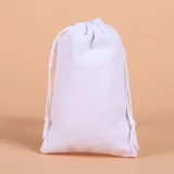 50 x White Drawstring Flannel Storage Bags