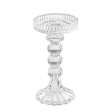 Clear Glass Classic Pillar Candle Holder Large