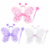 Bulk lot x 12 Butterfly Fairy Wings Set with Wand & Headband