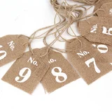 Hessian Burlap Table Decoration Numbers 1-10