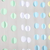 4M White Round Paper Hanging Bunting Banner 