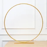 80cm Gold Floral Hoop Circle Centrepiece with Stand