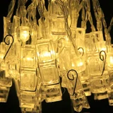 6 x 10 Warm White Light Hanging Photo Clips 