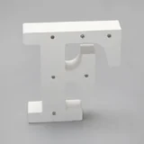 'F'  White Alphabet Wooden Letter LED Sign Light