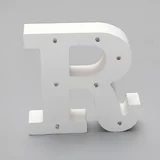'R'  White Alphabet Wooden Letter LED Sign Light