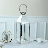 Square Stainless Steel Candle Lanterns Large 55cm Wedding Centrepieces