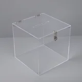Small Clear Acrylic Wedding Wishing Well Money Gift Card Box 