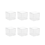 6 x Clear PVC Plastic Storage Box 7.5cm