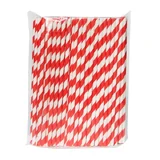 100 x Red and White Stripe Paper Drinking Straw Wedding Party Supplies 