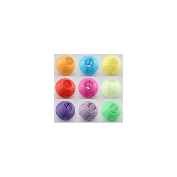 12 x Coloured Round Paper Lantern - 16"
