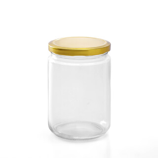 24 x 500ML Gold Lid Round Candy Jam Glass Jars Honey Preserving Wedding Favours