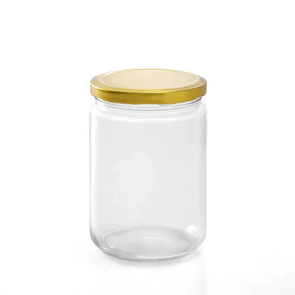 24 x 500ML Gold Lid Round Candy Jam Glass Jars Honey Preserving Wedding Favours