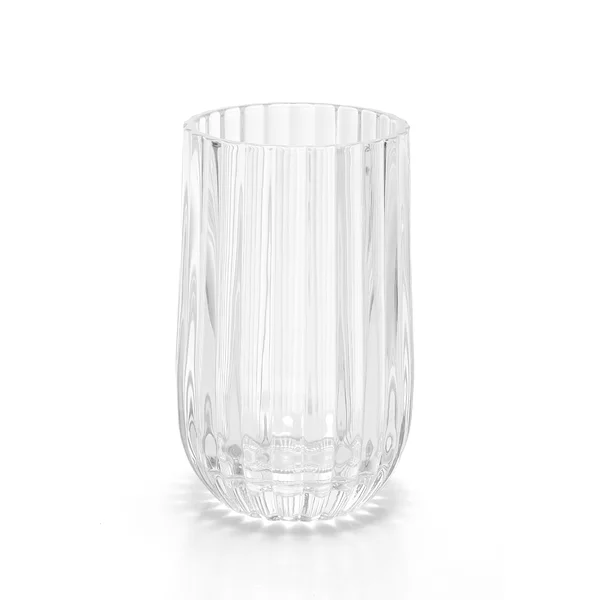 Fluted Pressed Glass Cylinder Vase Small 18cm