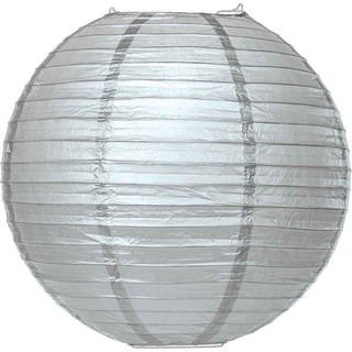 12 x Silver Round 12" Paper Lantern 